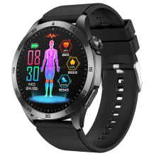 Smartwatch with blood sugar control micro health monitor uric acid detection Bluetooth calls and SOS function (Black)
