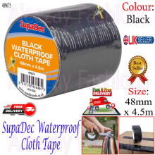 Decorating Waterproof Cloth Tape Carpet Gaffer 48mm x 4.5m Black