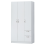 Timber Art Design UK Essentials 3-Door Double Wardrobe in White Spacious Bedroom Storage 6