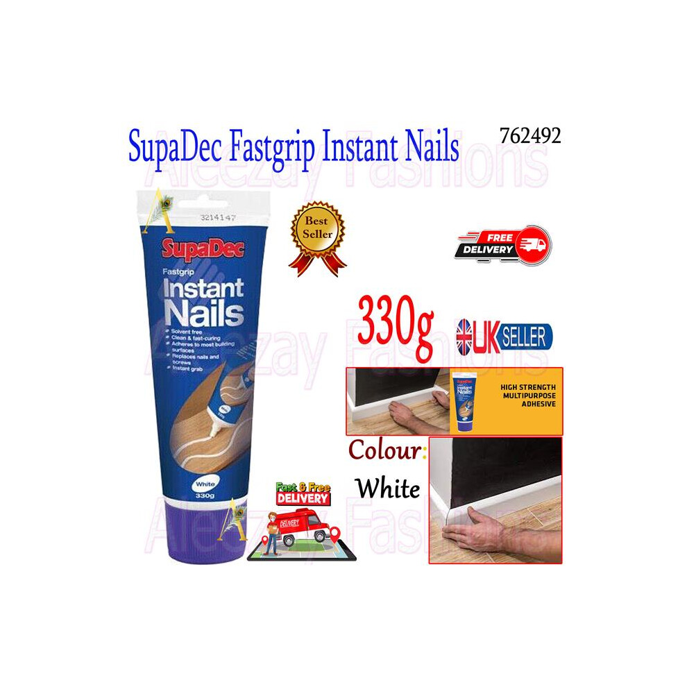 Diy Decorating Fastgrip Instant Nails Grab Adhesive Glue 330G - White 5017193762498