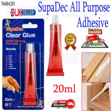 All Purpose Clear Glue Adhesive Strong Bonding Water Resistant 20ml