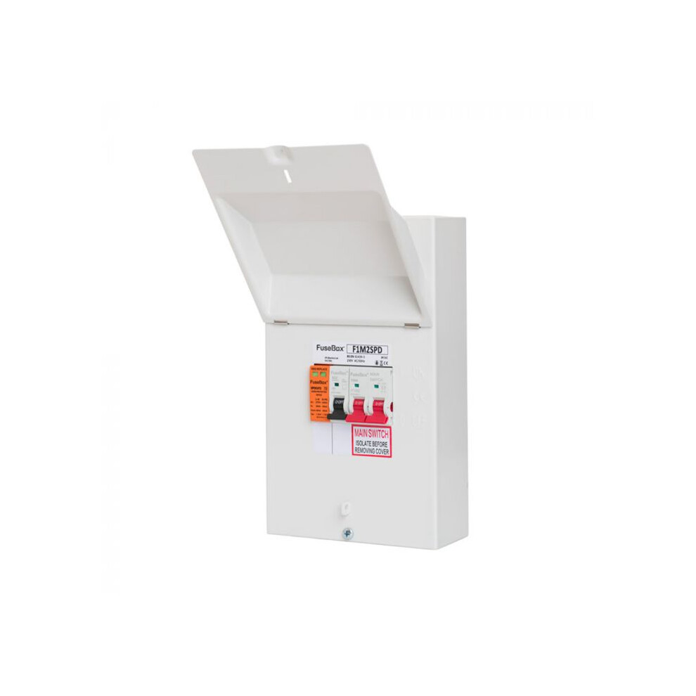 FUSEBOX IN LINE T2 SPD & 100A MAIN SWITCH IN A METAL ENCLOSURE,  F1M2SPD