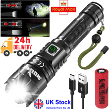 Shadowhawk S9322 USB-C Rechargeable Torch - 30000 Lumens, XHP70.2 LED, IP67 Waterproof, 5 Modes, Zoomable Focus, Emergency Camping Light