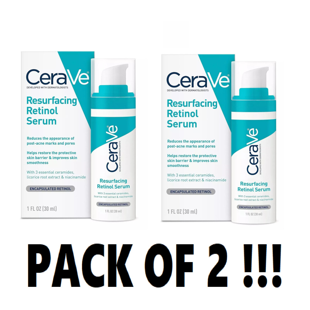 2X CeraVe Retinol Serum for Post-Acne Marks and Skin Texture 30ml