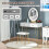 Homcom HOMCOM Dressing Table Set With LED Mirror & Stool 2 Drawers Makeup Desk 2