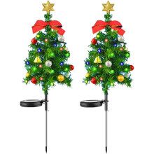 2PCS 17.7 Inch Solar Christmas Tree Christmas Lights with LED for Outdoor Christmas Decorations
