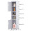 5 Tier Bathroom Floor Cabinet Standing Storage Cupboard Shelves White 2