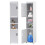 5 Tier Bathroom Floor Cabinet Standing Storage Cupboard Shelves White 8