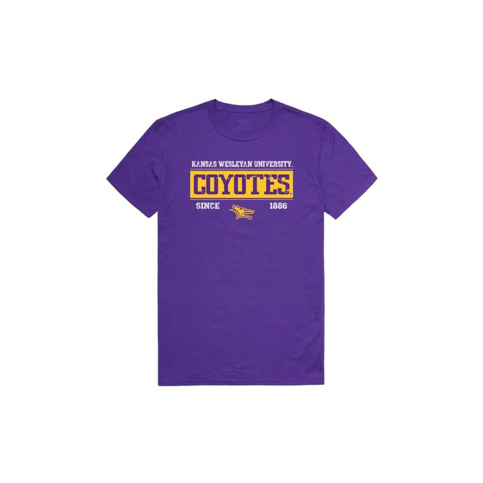 W Republic 507-658-PUR-03 Kansas Wesleyan University Coyotes College Established T-Shirt, Purple - Large-image-OPC-PFDPNJ5-NEW