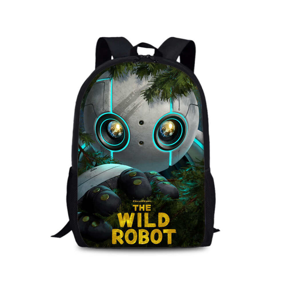 (10) Stylish Wild Robot 15 Inch Oxford Fabric Backpack For School Education And Daily Use