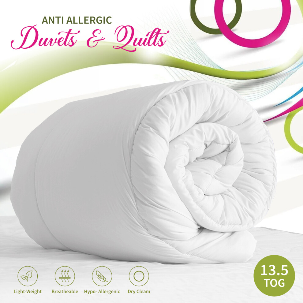 Yorkshire Bedding (13.5 Tog Duvet, Double) Anti Allergic Xtreme Thick Winter Warm Duvet Tog Single Double King Super King Size Duvets & Quilts White