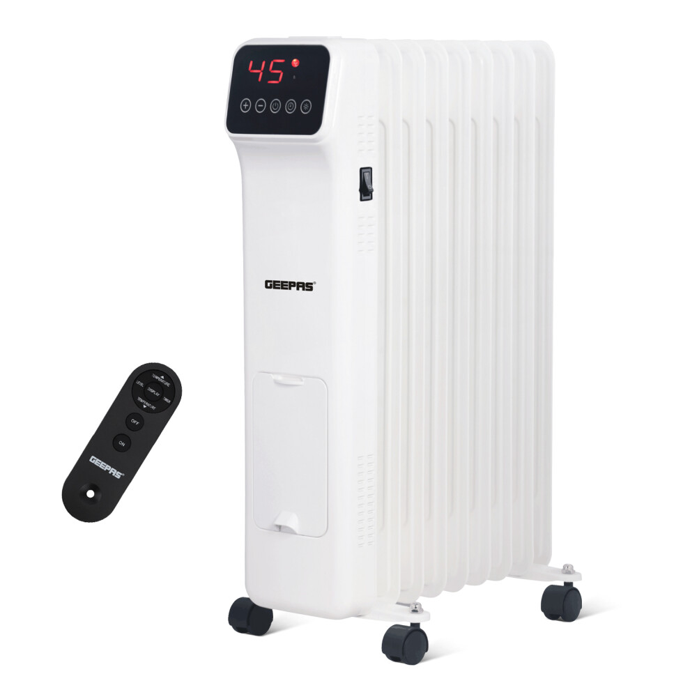 Geepas 2000W Digital Oil Filled Radiator Heater 9 Fin with Remote Control