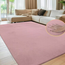 (120X170 cm, Dust Rose Pink) Nonslip Soft Shaggy Fluffy Rugs Livingroom Bedroom Carpets Large Area Rug & Floor Door Mats