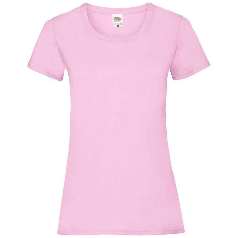 (12 UK, Light Pink) Fruit of the Loom Womens/Ladies Valueweight Heather Lady Fit T-Shirt