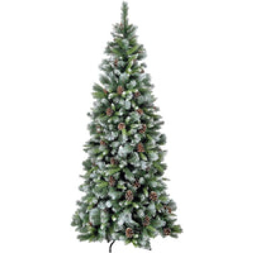 Snow Time Frosted Glacier Christmas Tree with Pine Cones - 8ft/240cm