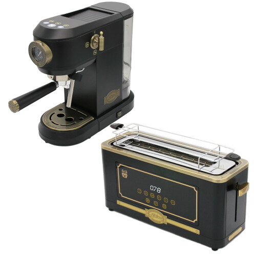 Kaiser (Black) Empire Espresso Coffee Machine & Toaster Bundle