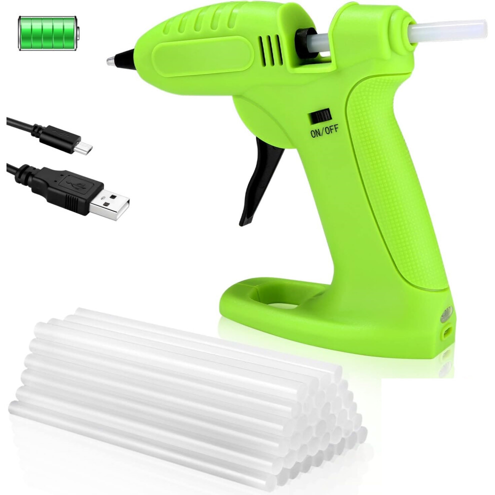 Wireless 3.7V Hot Glue Gun with 30 Sticks, Quick Preheating