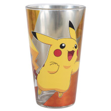 XXL Premium Glas - ABYSTYLE - Pikachu - Metalleffekt - 400 ml - Hochwertig