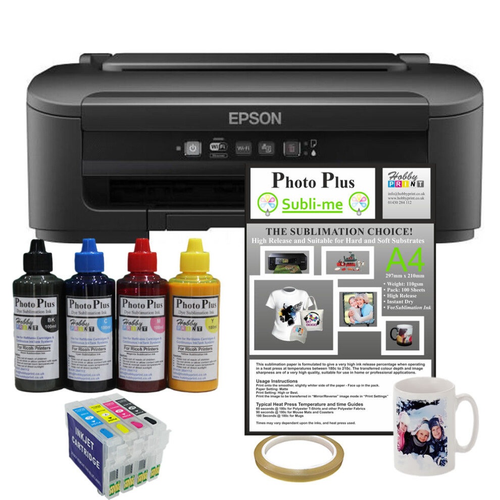 Sublimation Printer Bundle - WF-2110W with Sublimation Accessory Kit.