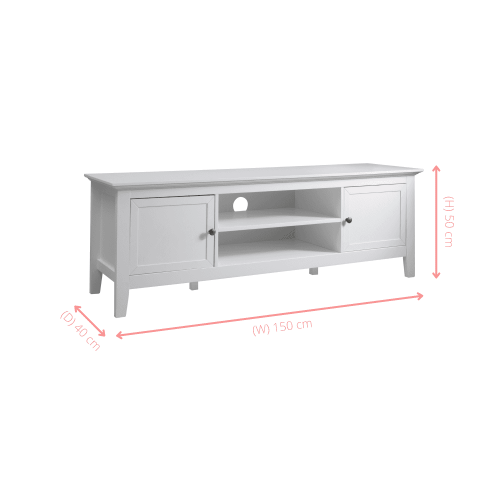 Noa and Nani Karlstad TV Unit with Cupboards in Classic White 1