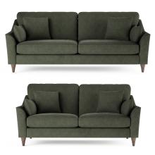 (Alpine Green, 3 & 2 Seater) Hepburn Corner Sofa & 3 + 2 Seater Sofa Suite