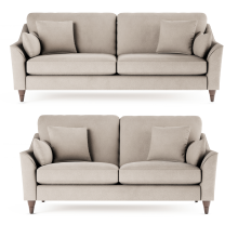 (Fog Grey, 3 & 2 Seater) Hepburn Corner Sofa & 3 + 2 Seater Sofa Suite