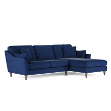(Navy Blue, Right Hand Facing Corner) Hepburn Corner Sofa & 3 + 2 Seater Sofa Suite