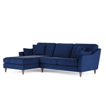 (Navy Blue, Left Hand Facing Corner) Hepburn Corner Sofa & 3 + 2 Seater Sofa Suite