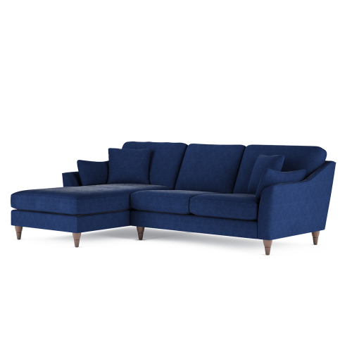 (Navy Blue, Left Hand Facing Corner) Hepburn Corner Sofa & 3 + 2 Seater Sofa Suite