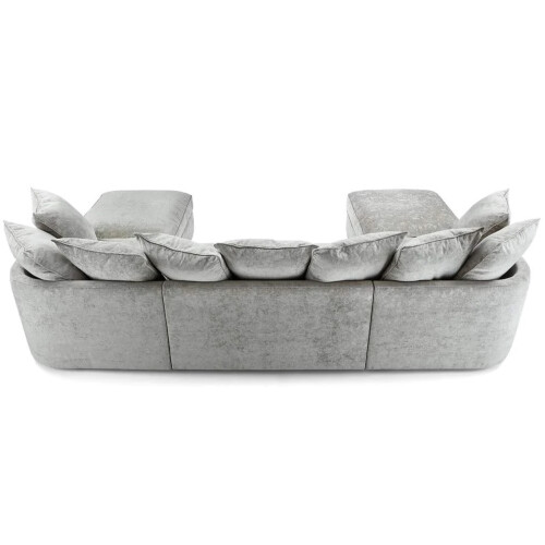 Furniture 786 (Scatter Back) Luxe U-Shaped Sofa Scatter Back/ Full Back/ Grey 2