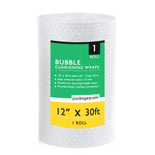 1 Pack 12 inch x 30 ft. Bubble Cushioning Wrap Shipping Packing Moving Supplies Perforated Every 12” Bubble Cushioning Wrap for Packing and Moving