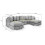 Furniture 786 (Scatter Back) Luxe U-Shaped Sofa Scatter Back/ Full Back/ Grey 5