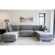 (Full Back) Luxe U-Shaped Sofa Scatter Back/ Full Back/ Grey