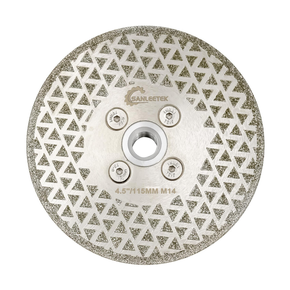 Diamond Cutting Grinding Disc 115Mm - Double Side Coated Electroplated For Granite Marble Ceramic Procelain Tile Quartz M14 Thread Sanleetek 759039780741