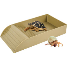 Tortoise Water Dish, Tortoise Bath Dish, Anti Slip Reptile Pool Bowl with Ramp, Reptile Feeding Box Dish, Tortoise Water Bowl For Basking Feeding