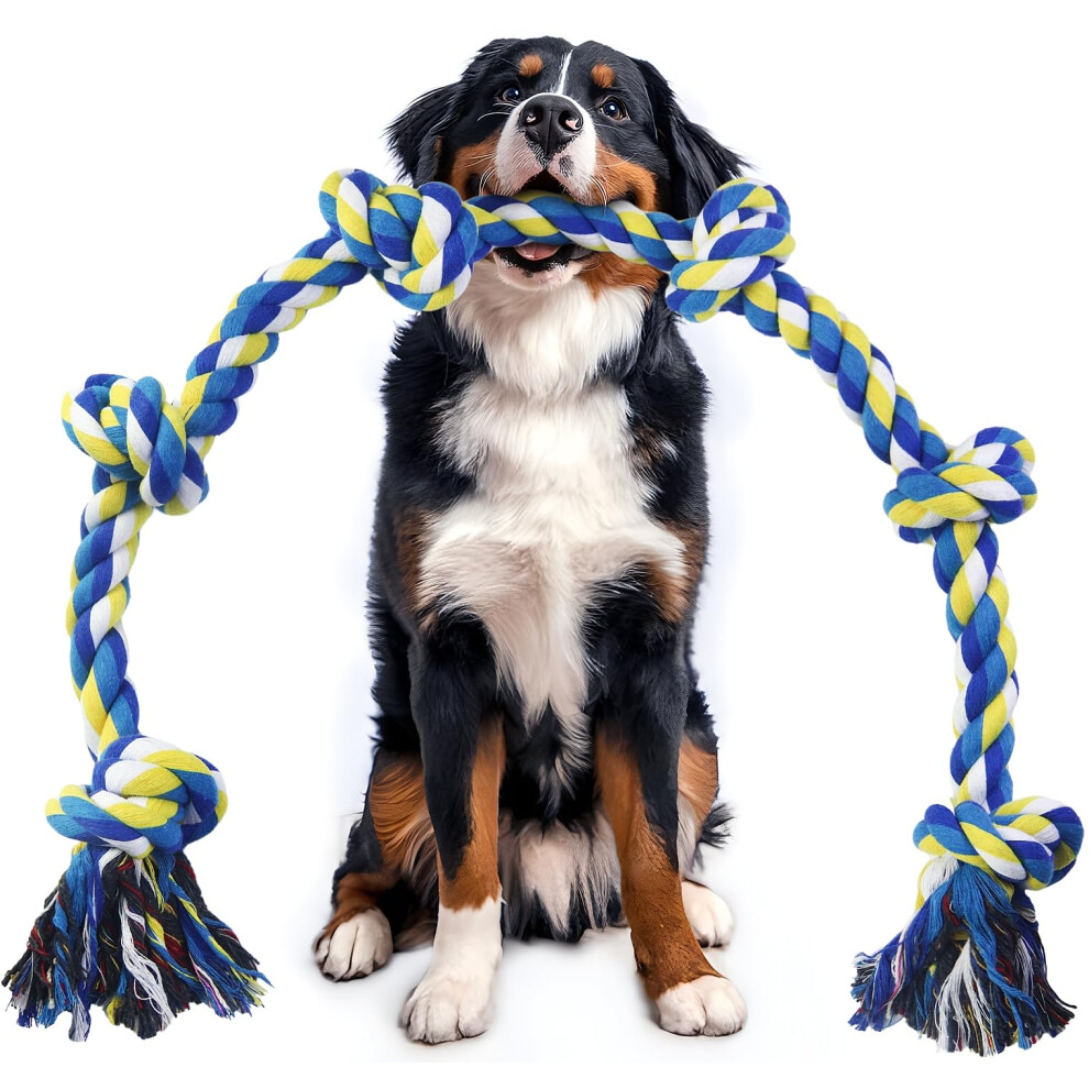 EXTRA Dog Rope Toy for Large Dogs - 42In 108cm 6-Knots Indestructible Dog Rope Toy for Aggressive Chewers, Heavy Duty Dog Chew Toys, Tug of War Toy,