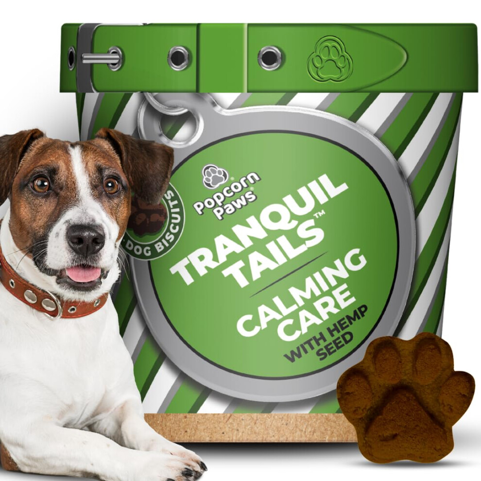 Tranquil Tails, Chicken Flavoured Dog Calming Treats - Reduce Stress, Fear, Barking and Separation Anxiety - Contains Hemp Seed, Ashwagandha &