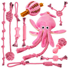 10 Pcs Puppy Toys for 8-38 Weeks,Durable Puppy Teething Toys Hard Ropes and Rubbers,Puppy Chew Toys for Energetic Puppies Play and Training,Dog Toys