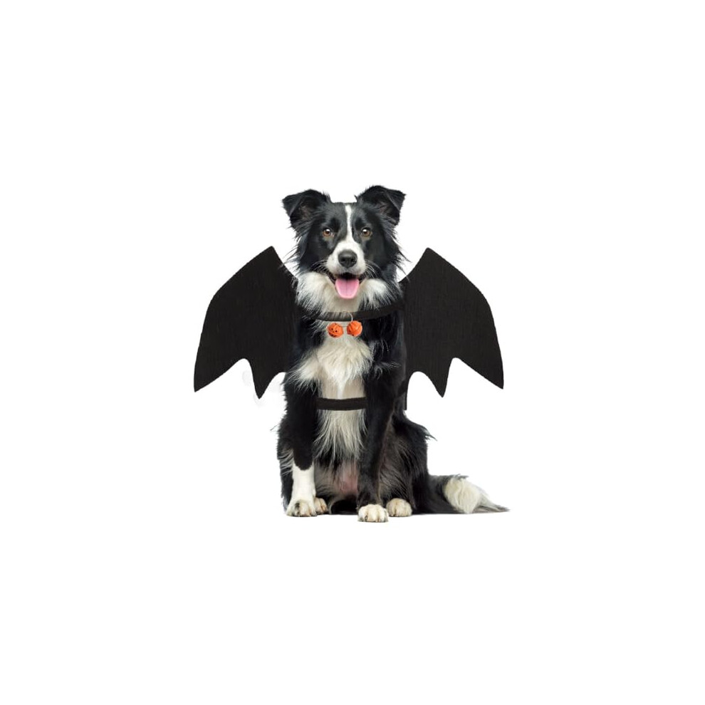 Vfy Dog Bat Costume, Pet Dog Wings Adjustable, Dog Bat Wings With Pumpkin Bell, Dog Halloween Costumes For Small Medium Large Dogs, Funny Halloween Party