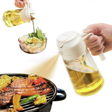 YARRAMATE 2-in-1 Oil Sprayer & Pourer, 17oz Premium Glass Olive Oil Dispenser, Food-Grade, Leak-Proof Fine Mist for Air Fryer