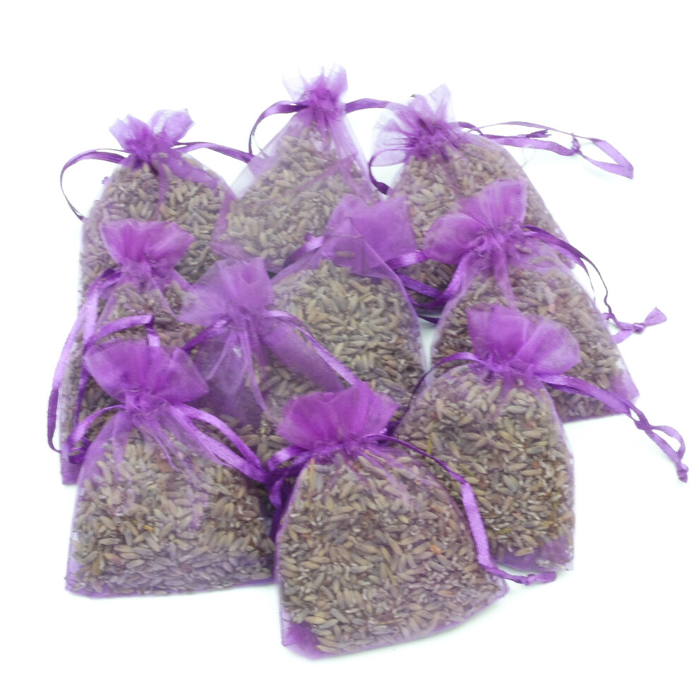 Fragrant Lavender Filled Bags (7x9cm) Insect and Moth Repellent For Clothes, Drawers, Wardrobes, Shoes, Travel, Sleep, Exams and Cars (10)