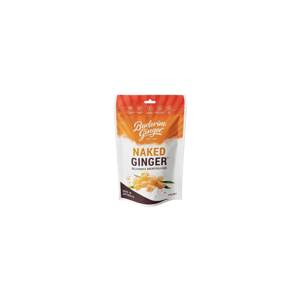 Buderim Uncrystallised Naked Sweet Ginger 175G – Chunks Of Pure Ginger Ideal For Baking Or Snack