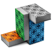 Sponge Set - Modern, Odor-Free Cleaning Sponges with Non-Abrasive Scouring Pad for Dishes & More Orange,blue,green,grey 4 Sponges