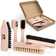 Shoe Polish Kit - 5-Piece Shoe Polish Cleaning Set - Leather Cleaning Brushes - 2 Brushes Soft Bristles - 2 Shoe Polish Brushes Soft Bristles - 1 Dirt