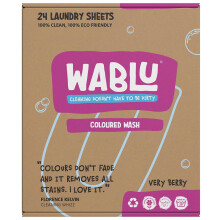 Coloured Wash Laundry Sheets | Lightly scented VERY BERRY | Concentrated Bio (with enzymes) | Sustainable alternative to liquids, capsules and powder