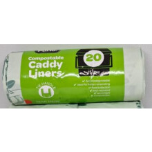 Compostable Caddy Liners - 2 rolls of 20 bags. 15 litre capacity per bag