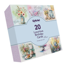 Luxury Birthday Cards Multipack - Assorted Watercolour Pastel Cards - 20 Pack of Birthday Cards and Envelopes for Women Men, 145mm Happy Birthday