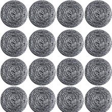 16 PCS Éponge en Acier Inoxydable Grattage pour Nettoyage Ustensiles Balles de Grattage