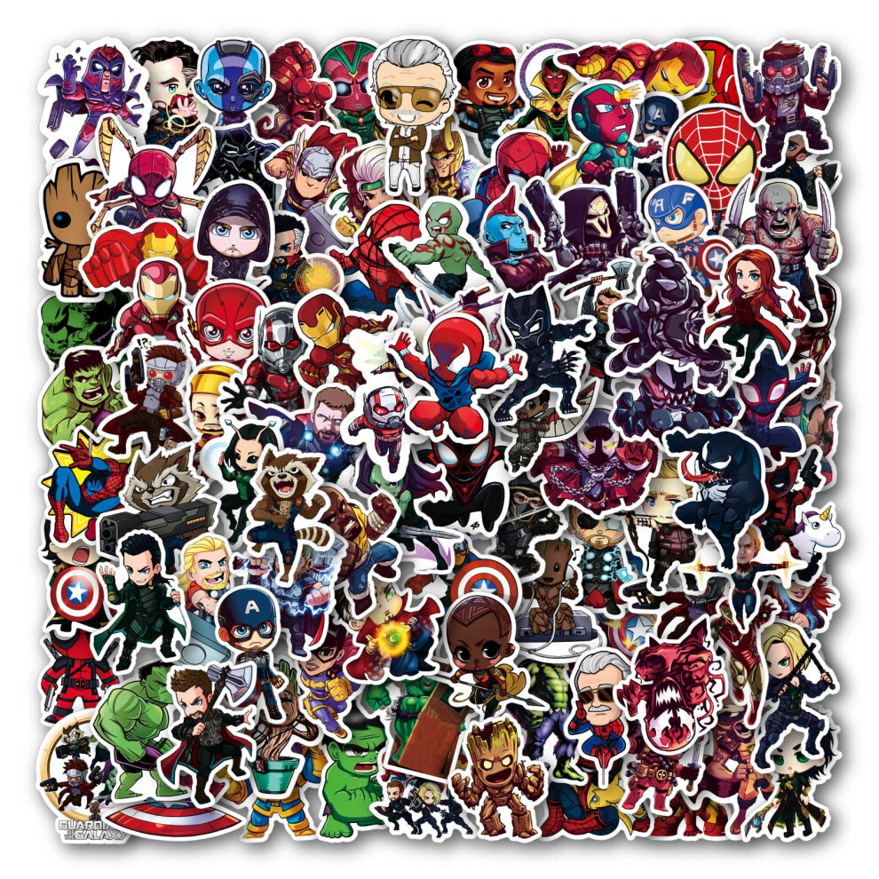 100pcs Marvel Avengers Superhero Stickers Pack for Kids Boys Teens Adults,Waterproof Vinyl Comic Legends Hero Stickers for Laptop Water Bottles Bike