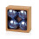 Premier 4 Large Christmas Baubles 10cm Shiny Midnight Blue Tree Decoration 2
